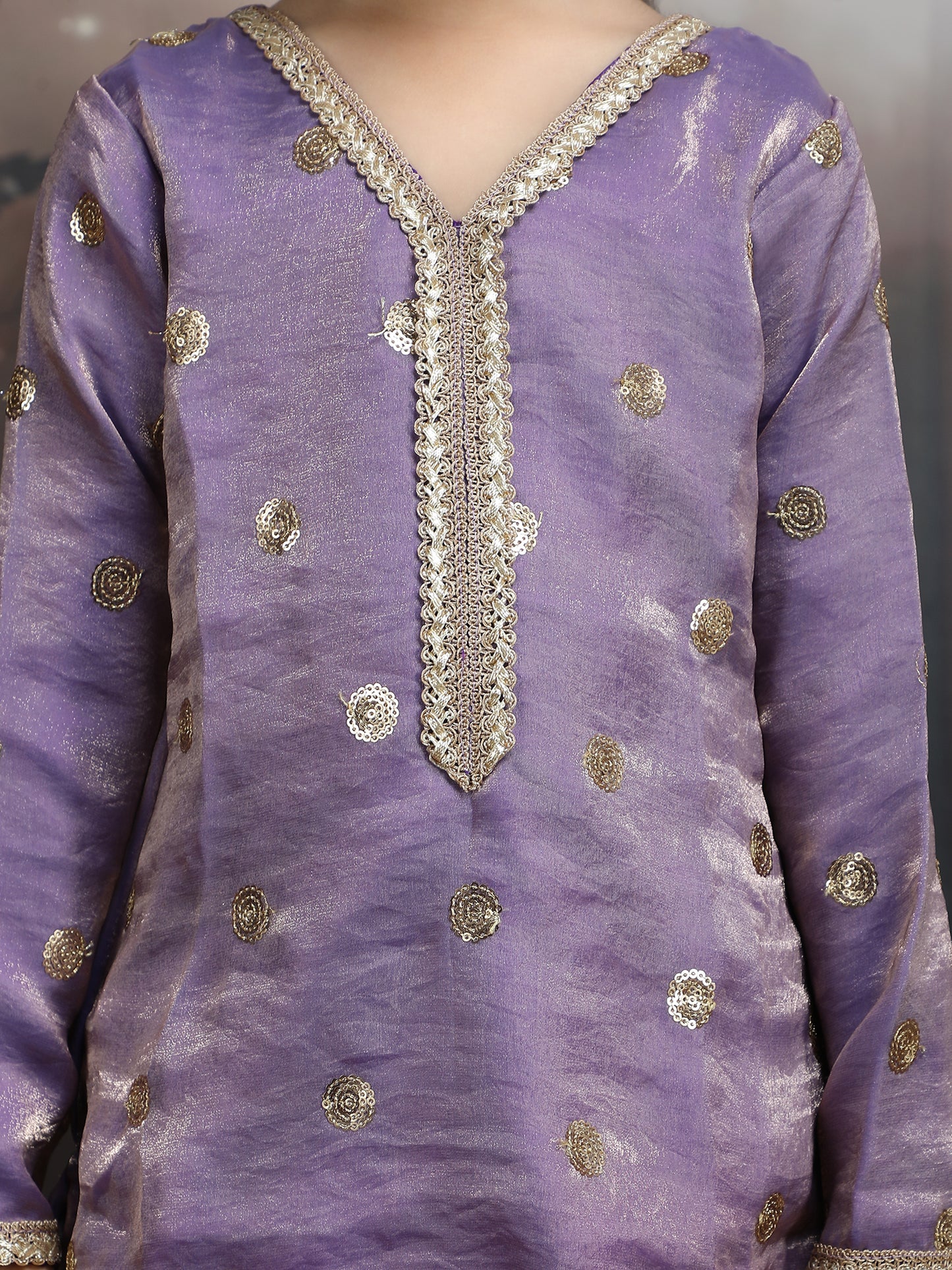 purple silk blended sharara setM250322
