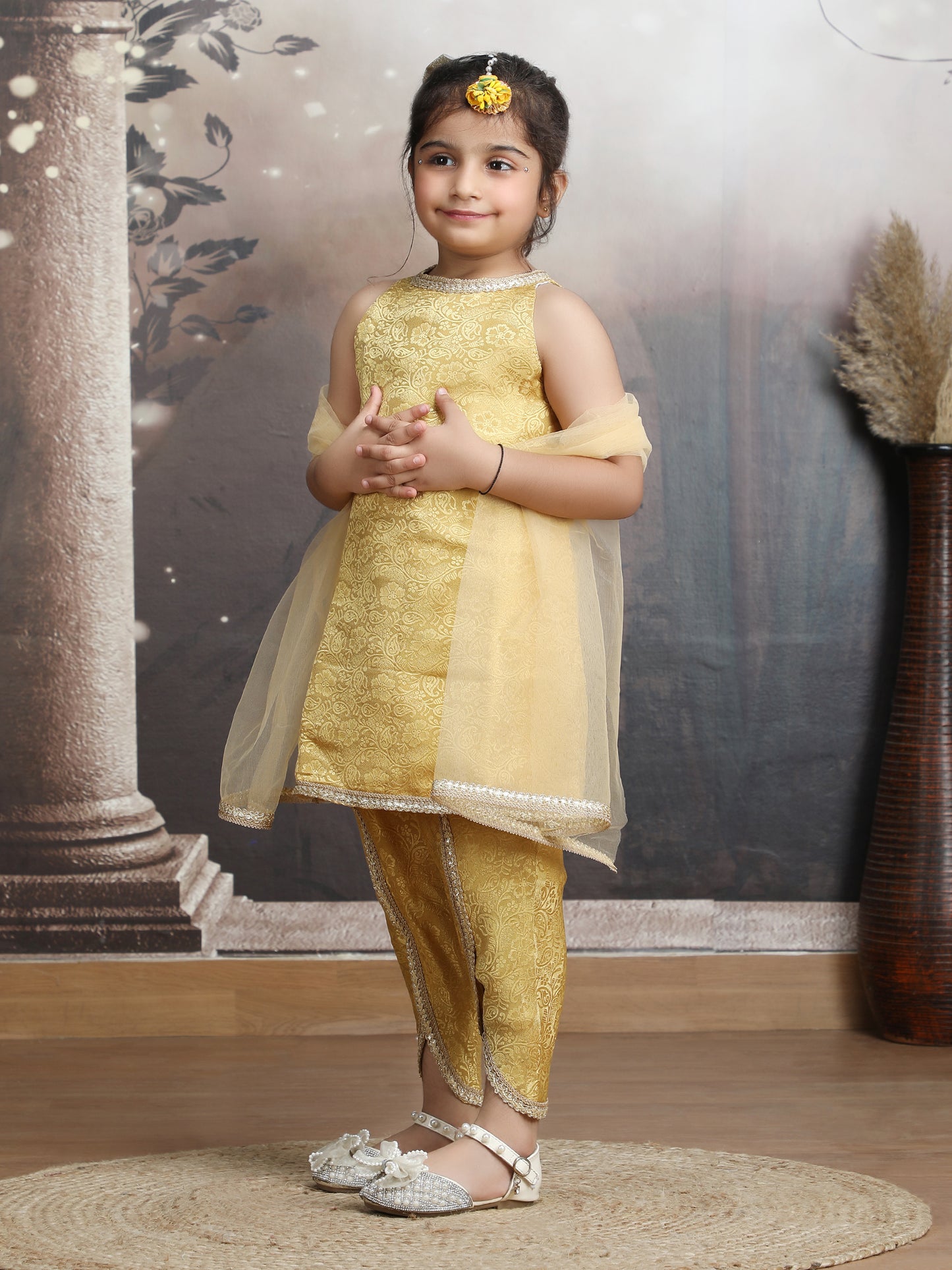 gold-dhoti-suit  M250327