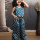 Green Color Ethnic Wear Sleeveless plazzo top Set For Girls M250319