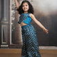 Green Color Ethnic Wear Sleeveless plazzo top Set For Girls M250319