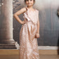 champagne Color Ethnic Wear Sleeveless plazzo top Set For Girls M250318