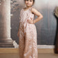 champagne Color Ethnic Wear Sleeveless plazzo top Set For Girls M250318