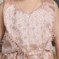 champagne Color Ethnic Wear Sleeveless plazzo top Set For Girls M250318
