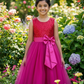 Girls magenta casual frock m250063