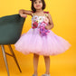 Girls purple knee length Casual frock m240007