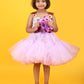 Girls purple knee length Casual frock m240007