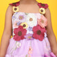 Girls purple knee length Casual frock m240007