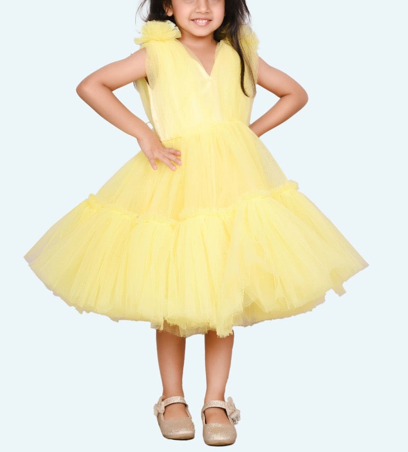 SALE Girls yellow casual frock m250057