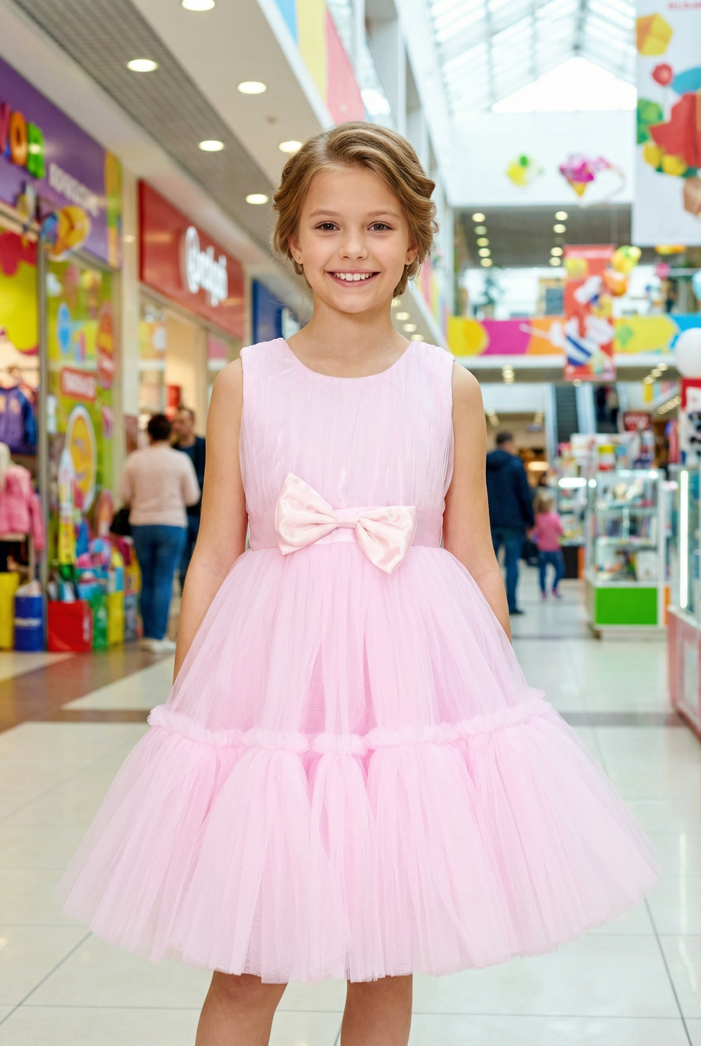 Girls pink casual frock m250054