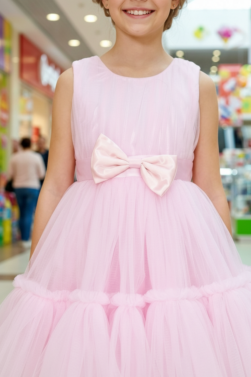 Girls pink casual frock m250054