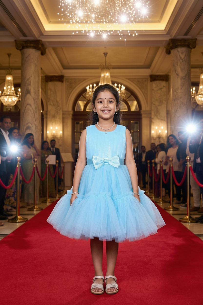 Girls blue casual frock m250053