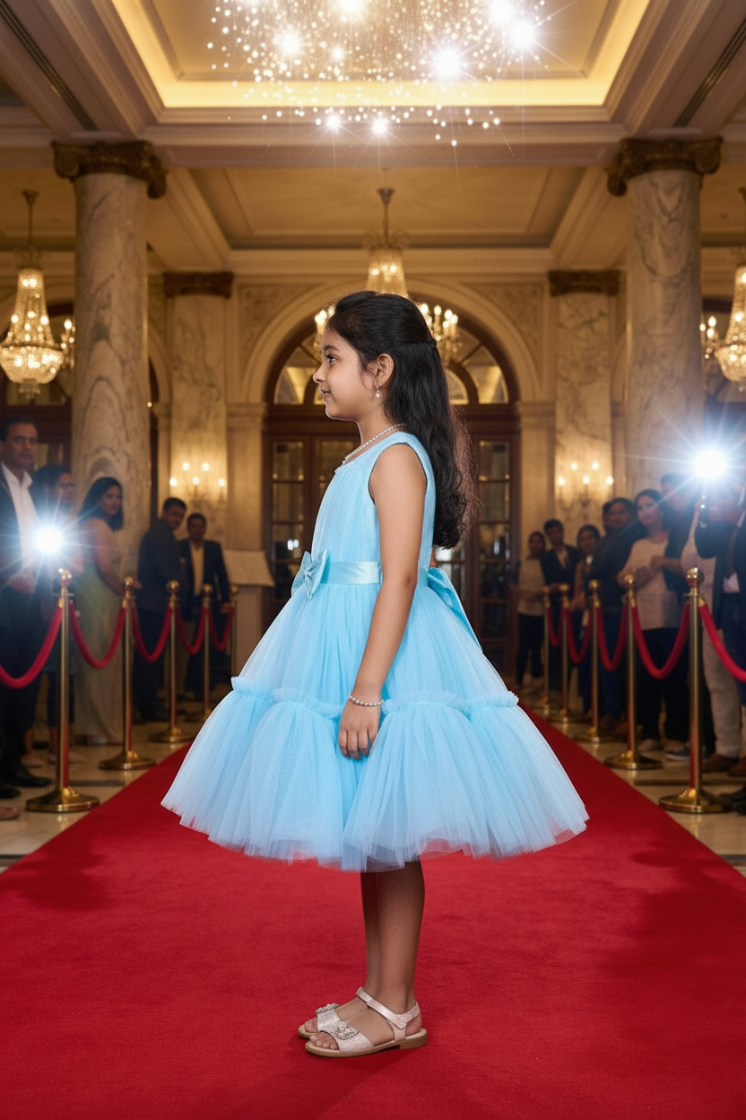 Girls blue casual frock m250053