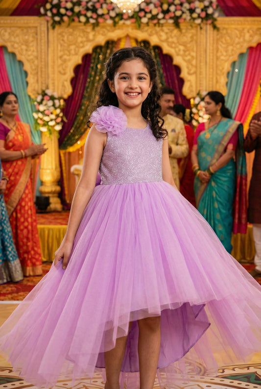 Girls purple casual frock m250058