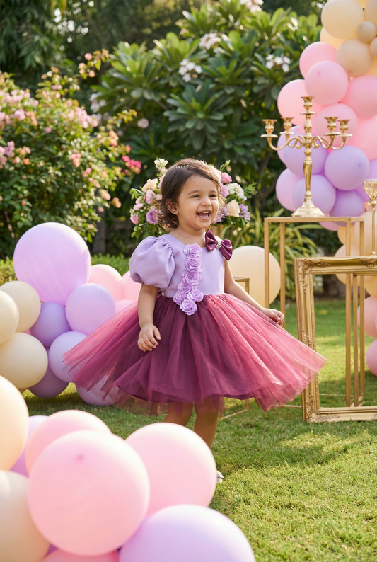 Girls wine casual frock m250061