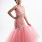 Peach Color Lehenga Choli Set For Girls