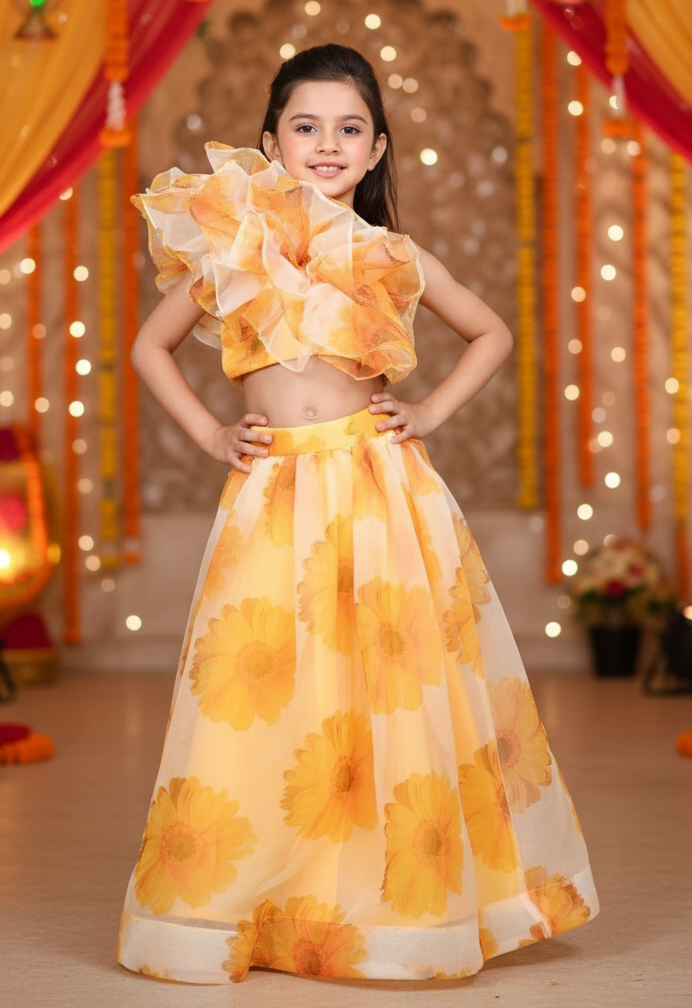 Yellow Designer lehenga choli set