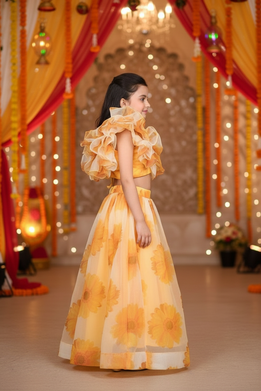 Yellow Designer lehenga choli set