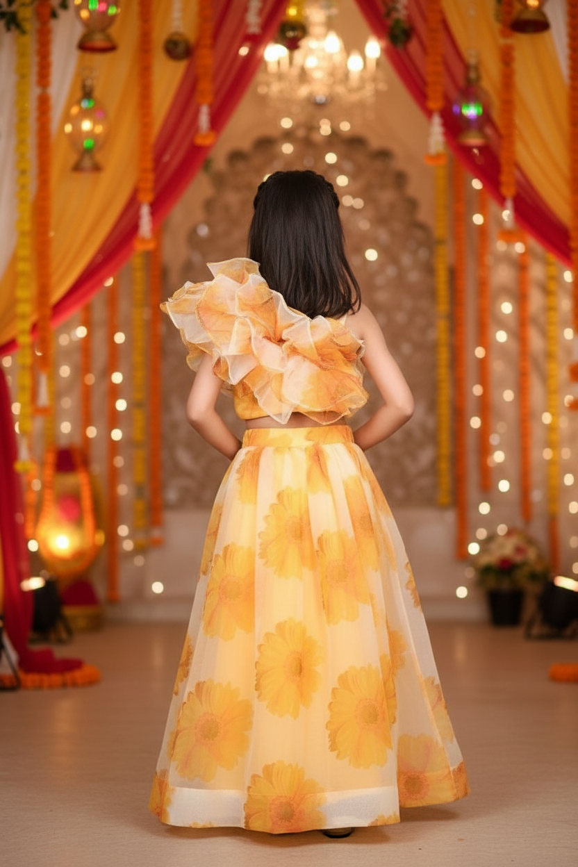 Yellow Designer lehenga choli set