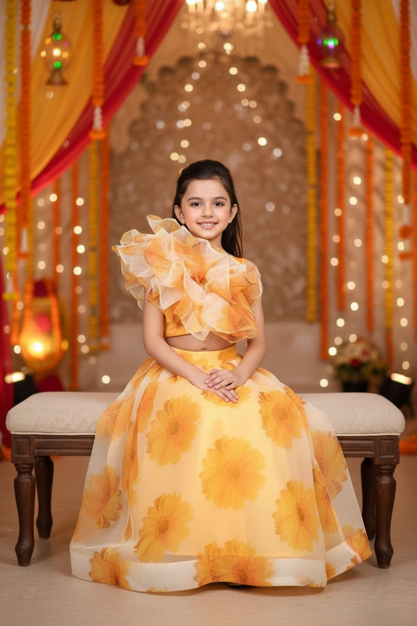 Yellow Designer lehenga choli set