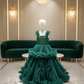 Girls teal green gown length dress M240017
