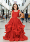 Girls Red Gown length premium dress M230901