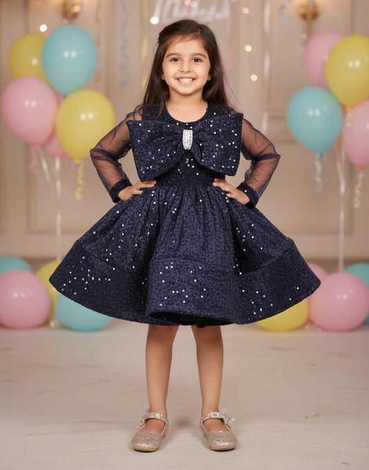Girls blue casual frock m250047
