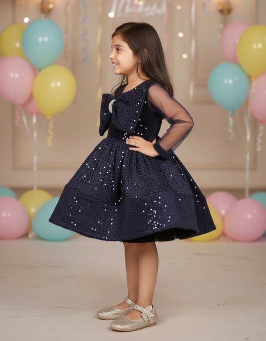 Girls blue casual frock m250047