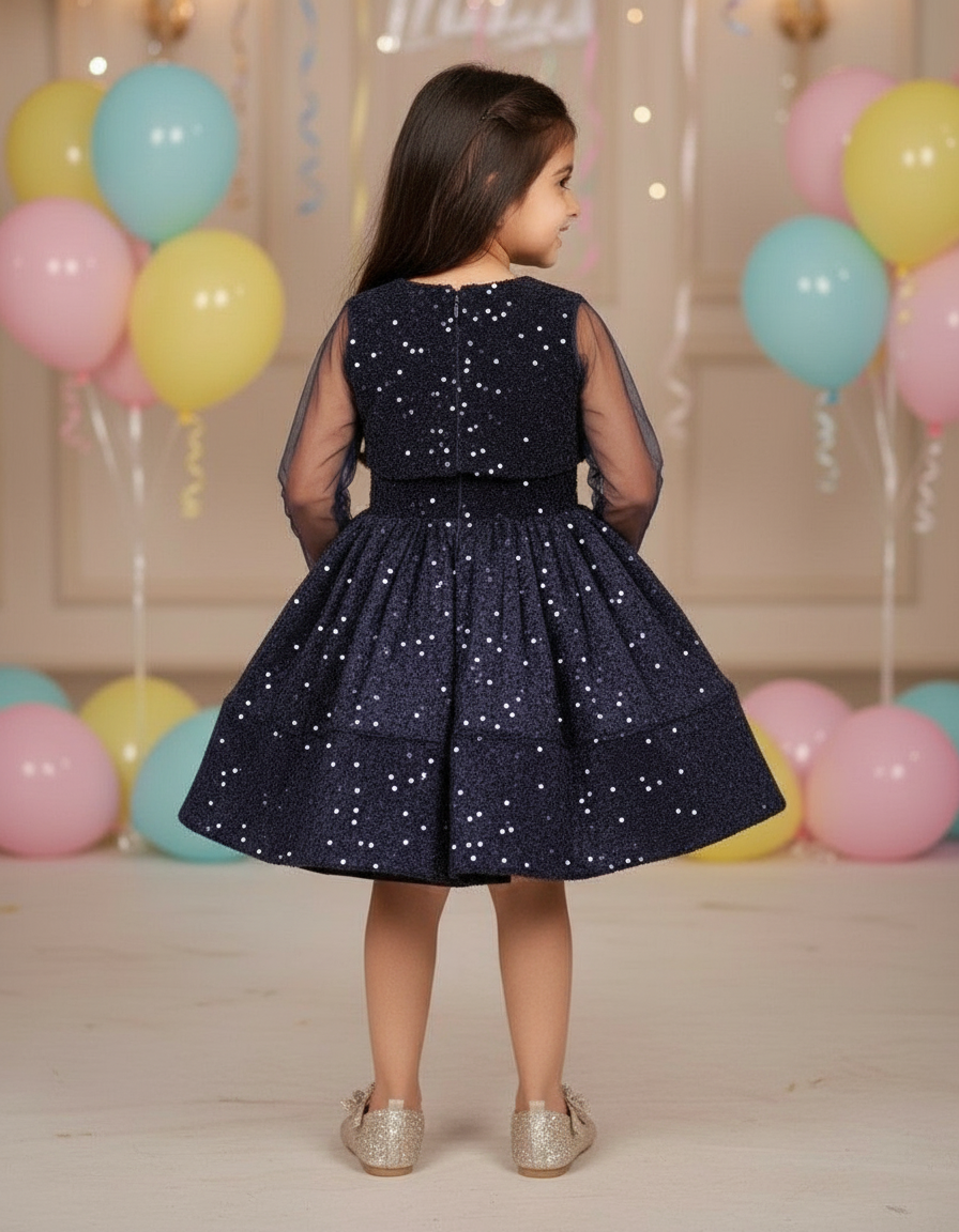 Girls blue casual frock m250047