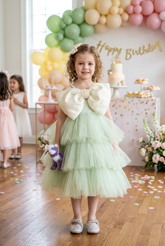 Girls Green  Party frock m240018