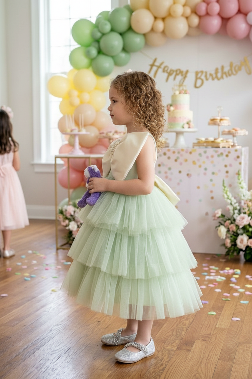 Girls Green  Party frock m240018