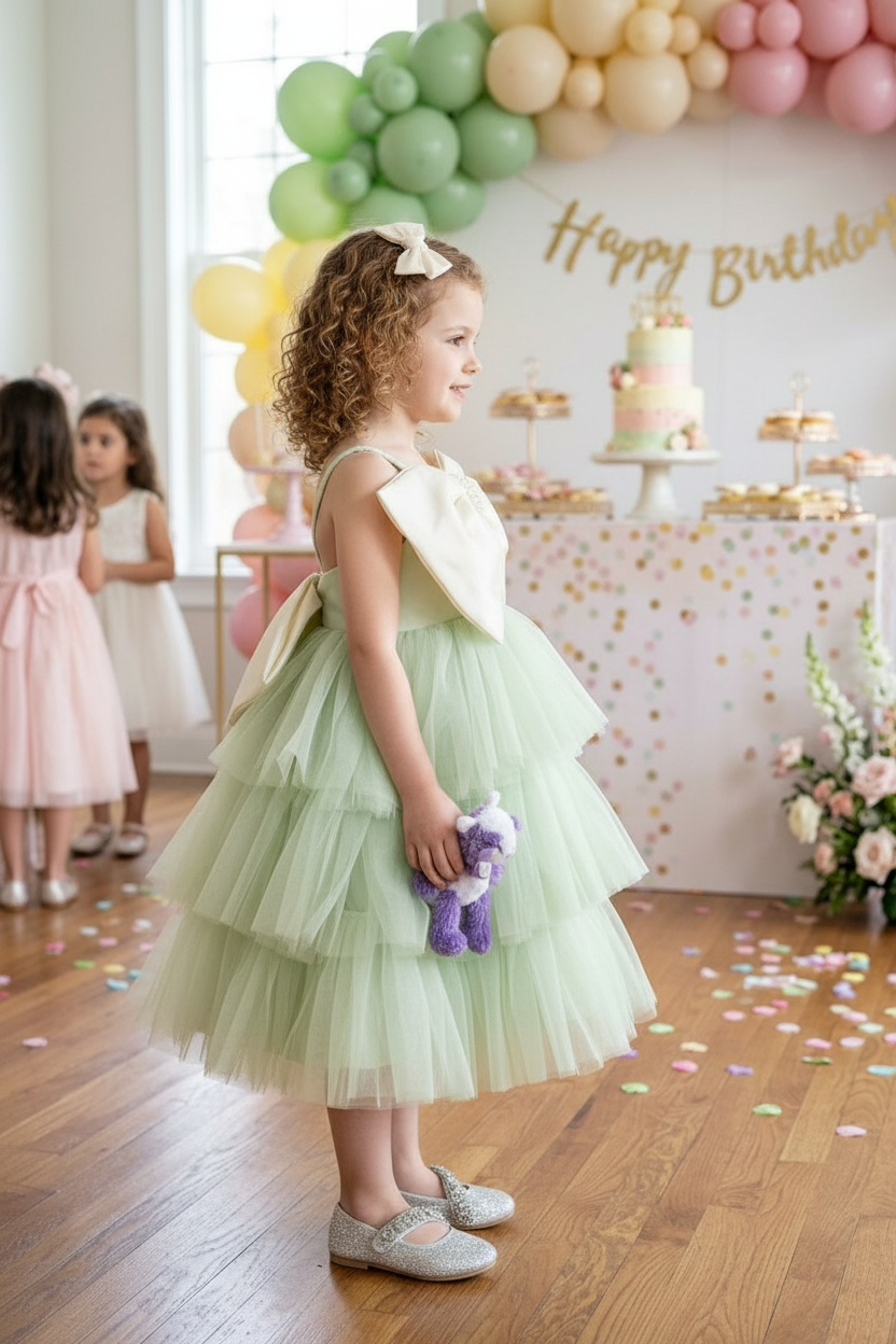 Girls Green  Party frock m240018