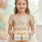 Girls Beige  Party frock M240028