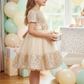 Girls Beige  Party frock M240028