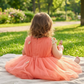 Girls peach casual frock m250064