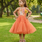 Girls orange casual frock m250039