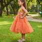 Girls orange casual frock m250039