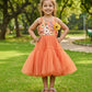 Girls orange casual frock m250039