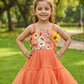 Girls orange casual frock m250039