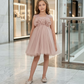 Girls Champagne casual frock m250129