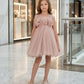 Girls Champagne casual frock m250129