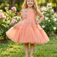Girls peach casual frock m250043