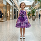 Girls purple casual frock m250127
