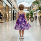 Girls purple casual frock m250127