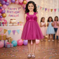 Girls Magenta casual frock m250128