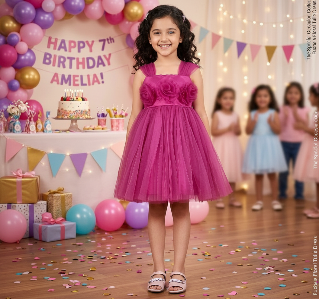Girls Magenta casual frock m250128