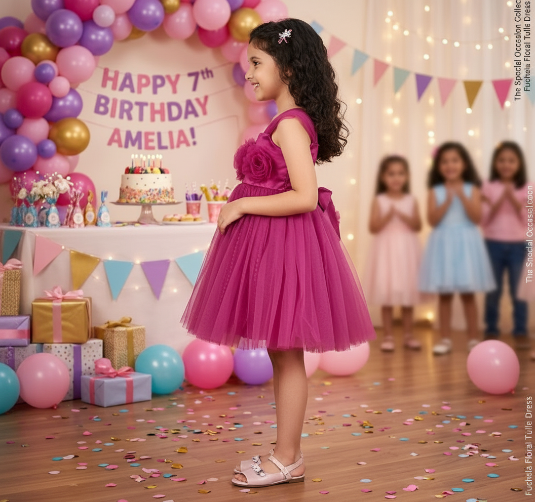 Girls Magenta casual frock m250128