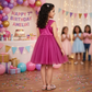 Girls Magenta casual frock m250128