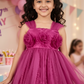 Girls Magenta casual frock m250128