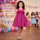 Girls Magenta casual frock m250128
