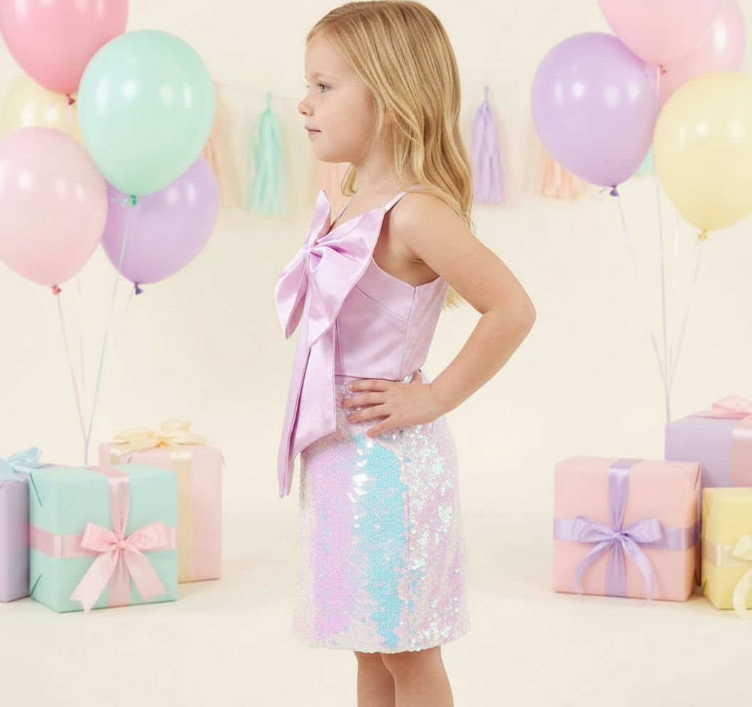 Girls knee length skirt topM233401